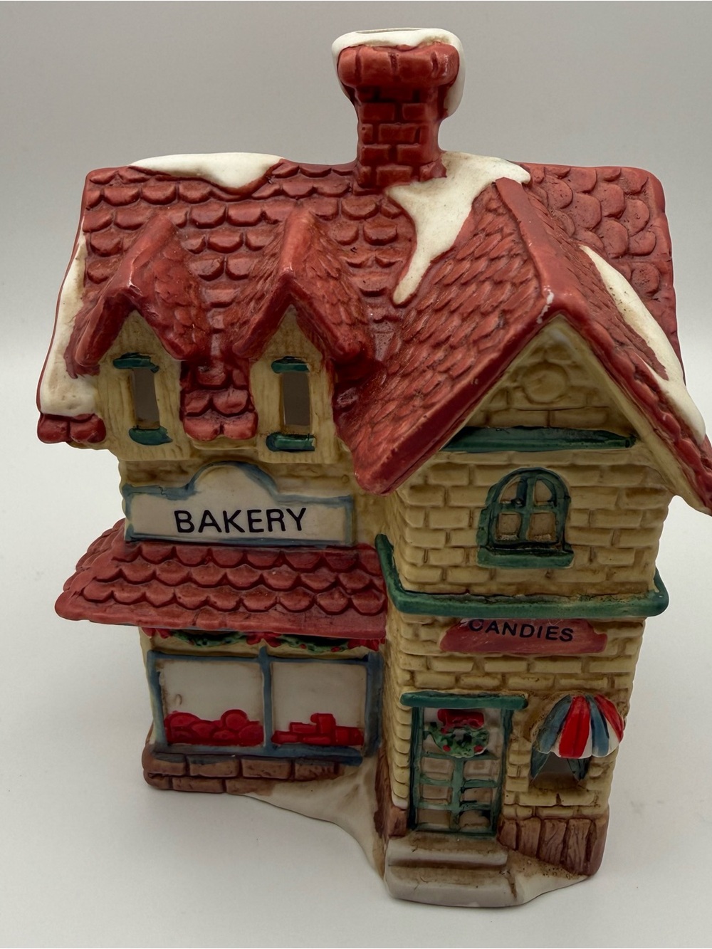 Vintage 1993 Hermitage Pottery Bakery Candy Shop Christmas Village Taiwan Box